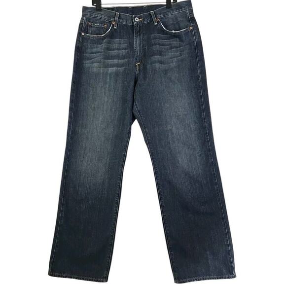 Lucky Brand ~Men's 36x32~ Blue Denim DUNGAREES 181 Bootleg Jeans 100% Cotton. - Picture 1 of 14